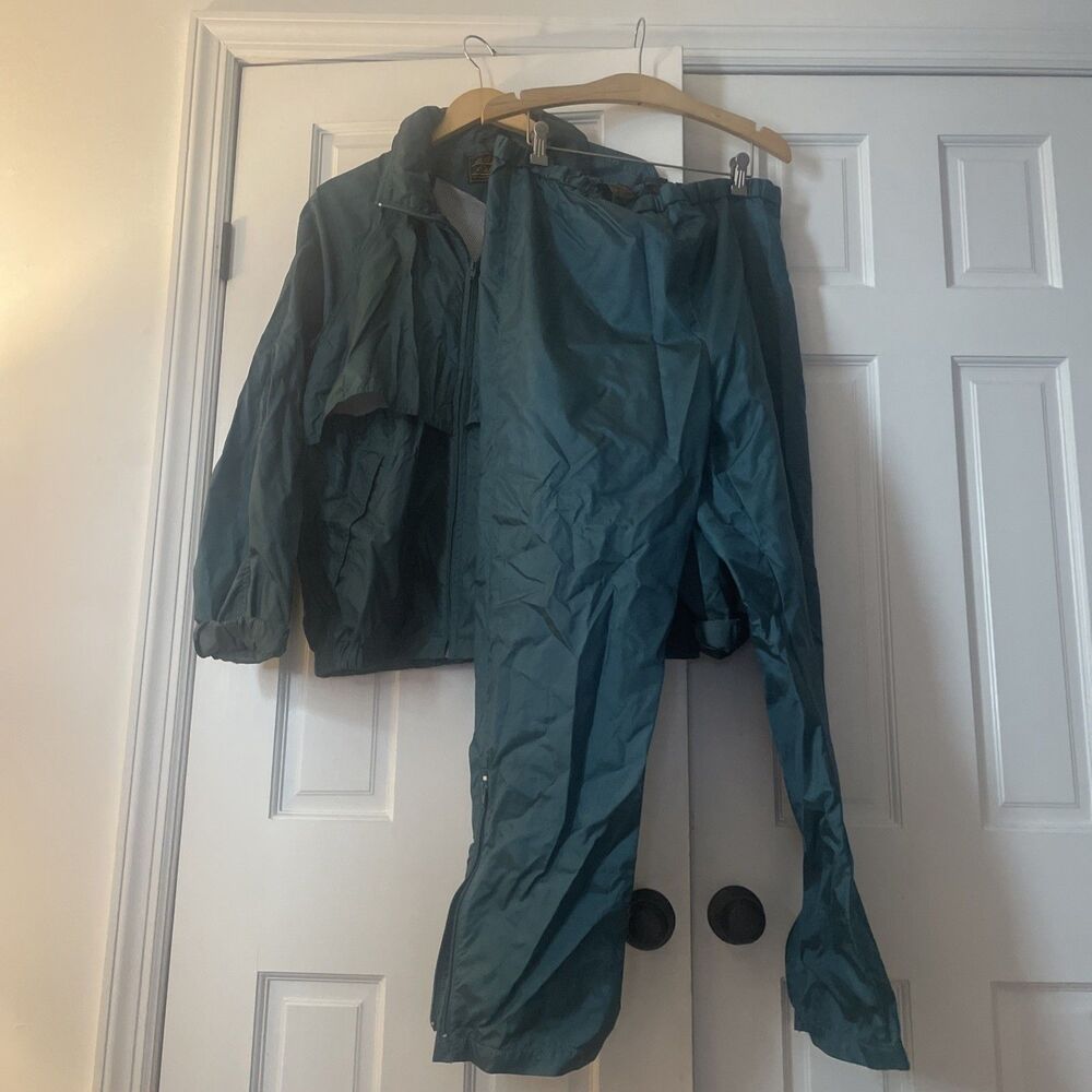 Vintage 90s Eddie Bauer Nylon Track Suit Set Teal Blue Men's L Gorpcore
